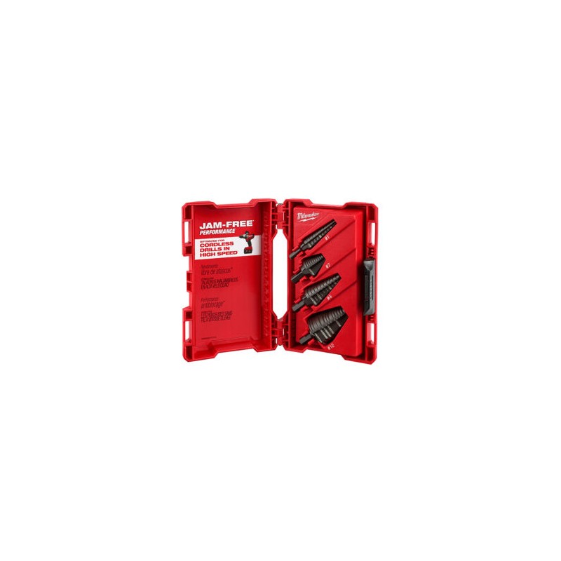 48-89-9223 KIT DE BROCAS ESCALONADAS DE 4 PIEZAS (1) DEL #1, (1) DEL #4, (1) DEL #7 Y (1) DEL  #12, CON ESTUCHE DE TRANPORTE