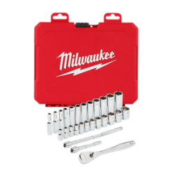 48-22-9504 Juego de trinquete con boca de 1/4? y dados métricos, 28 unidades