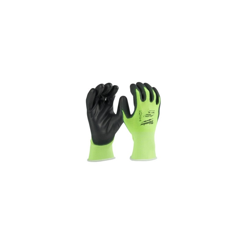 48-73-8913 Guantes de poliuretano de nivel 1 de alta visibilidad Talla XL Milwaukee