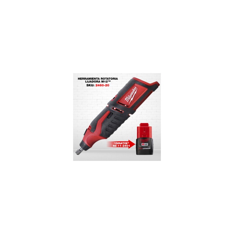2460-20 HERRAMIENTA ROTATORIA / LIJADORA  M12™ HERRAMIENTA SOLA + 48-11-2401 BATERIA COMPACTA 1.5 REDLITHIUM™ M12™