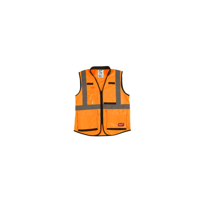 48-73-5091  CHALECO DE SEGURIDAD RESISTENTE NARANJA ULTRA REFLEJANTE  CH/M