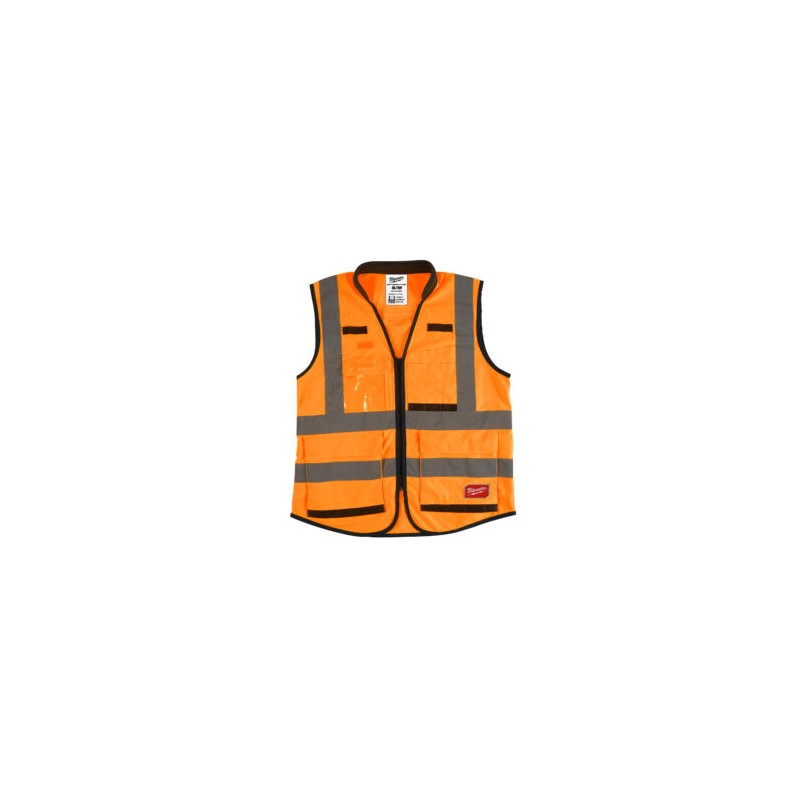 48-73-5051  CHALECO PREMIUM DE SEGURIDAD ALTA VISIBIIDAD NARANJA CH/M