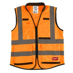 48-73-5051  CHALECO PREMIUM DE SEGURIDAD ALTA VISIBIIDAD NARANJA CH/M