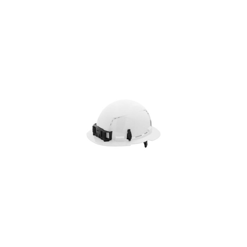 48-73-1221 Casco con ventilación y ala completa blanco con suspensión de trinquete de 6 puntos (EE. UU.): Tipo 1, clase C